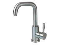 TIEOAXFT Grifo for Lavabo de baño, Serie Negro Mate, Mezclador de Agua fría y Caliente de Acero Inoxidable, grúa(Brushed Nickel C)