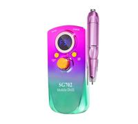 TIEOAXFT Taladro eléctrico Recargable for uñas, Juego de Taladro quitaesmalte con conexión USB, lijadora de manicura, Lima de Poco Ruido(Green)