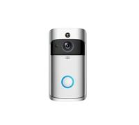 TIEOAXFT Timbre de vídeo de Seguridad V5, 2,4G, WiFi, visión Nocturna HD bidireccional, ángulo de visión de 166 °, grabación de vídeo Snappe, Almacenamiento en la Nube(V5 Silver)