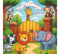 Tier Malbuch ab 3 Jahren: 50 niedliche Ausmalmotive für Kinder - mit dicken Linien und schwarzen Rückseiten - fördert Konzentration, Kreativität & Motorik