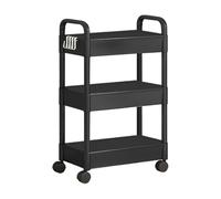 Tier Rolling Cart, Multi-Tier Storage, Storage Trolley Cart, Lide out Rolling Utility Cart Shelf Rack Wheels, Multi-Purpose Shelving Organizer for Kitchen, Bedroom, Bathroom, Laundry Room