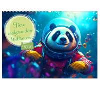 Tiere erobern den Weltraum (Wandkalender 2026 DIN A2 quer), CALVENDO Monatskalender: Tierische Weltraumabenteuer: Tiere entdecken den Kosmos