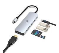 Tiergrade Adaptador multipuerto USB C Hub con pantalla 4K, cargador PD de 100 W, 1 puerto USB-A3.0 con datos de 5 Gbps, 1 puerto USB-A, ranura SD y Micro SD, para Chromebook Pixel, Dell XPS 13/15 y