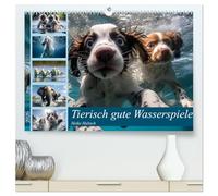 Tierisch gute Wasserspiele (hochwertiger Premium Wandkalender 2026 DIN A2 quer), Kunstdruck in Hochglanz: Abkühlung gefällig? Was für ein Vergnügen am und unter Wasser!