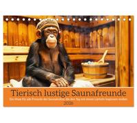 Tierisch lustige Saunafreunde (Tischkalender 2026 DIN A5 quer), CALVENDO Monatskalender: Ein Muss für alle Freunde der Saunakultur, die den Tag mit einem Lächeln beginnen wollen
