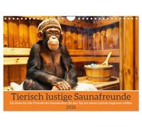 Tierisch lustige Saunafreunde (Wandkalender 2026 DIN A4 quer), CALVENDO Monatskalender: Ein Muss für alle Freunde der Saunakultur, die den Tag mit einem Lächeln beginnen wollen