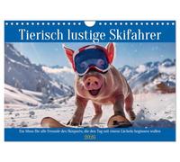 Tierisch lustige Skifahrer (Wandkalender 2026 DIN A4 quer), CALVENDO Monatskalender: Ein Muss für alle Freunde des Skisports die den Tag mit einem Lächeln beginnen wollen