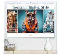 Tierischer HipHop Style (hochwertiger Premium Wandkalender 2026 DIN A2 quer), Kunstdruck in Hochglanz: Wie wäre es wenn Tiere Musik auflegen würden. ... Zoo oder auf Festivals für Stimmung sorgen.