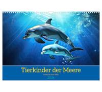 Tierkinder der Meere - entdecke ihre Welt (Wandkalender 2026 DIN A3 quer), CALVENDO Monatskalender: Kleine Helden der Ozeane