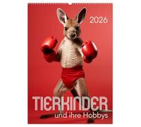 Tierkinder und ihre Hobbys (Wandkalender 2026 DIN A2 hoch), CALVENDO Monatskalender: 12 Monate, 12 Tierkinder, 12 Hobbys.