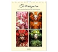 Tierkreiszeichen. Mit Frauenpower Sternzeichen durch das Jahr (Wandkalender 2026 DIN A4 hoch), CALVENDO Monatskalender: Mit Zodiac Damen durch eine kraftvolle und künstlerische Zeit