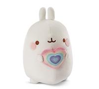 Tierno Juguete Molang con un Corazón de Arcoíris 12 cm I Adorable Estrella de Redes Sociales y TV para Abrazar, Jugar y Amar - 48223