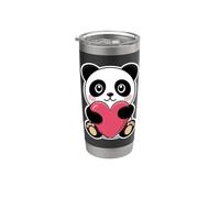Tierno Panda Con Corazón - Arte Animal Kawaii Vaso térmico de acero inoxidable de doble pared