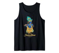 Tierno Señor Krishna Janmashtami Celebración Devocional Hind Camiseta sin Mangas