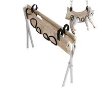 Tierpflege Hängematte - 8-Loch Design | Hunde Schlinge - Pet Grooming Hammock Harness - für Katzen Welpen Fellschneiden Ohrenreinigung Krallenpflege Atmungsaktiv Sicher Blau S-Haken Set 1 Stück