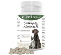 TierPlus Complejo de Vitamina B para Perros y Gatos - B1, B2, B3, B5, B6, B9, B12, K3, 120 tabletas, Alta dosis - Fabricado en Alemania