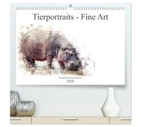 Tierportraits - Fine Art (hochwertiger Premium Wandkalender 2026 DIN A2 quer), Kunstdruck in Hochglanz: Zwölf ausgesuchte Fine Art Tierportraits in ... von den Fotografen Holger und Kirsten Karius.