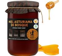 Tierra Astur Miel Cruda del Bosque Asturiano 750 g | Miel Pura de Abeja Asturiana 100% Natural, Sin Azúcares Añadidos - Tarro de Cristal Reutilizable