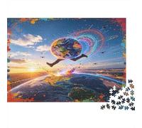 Tierra Corriendo Puzzle de 1000 Piezas Papel para Adultos Escena Fantástica Ciencia Ficción Relajación Decoración Hogar Regalo 52x38cm/1000pcs