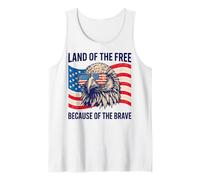 Tierra de Libertad por los Valientes Águila Patriótica Camiseta sin Mangas