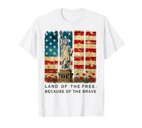 Tierra de los libres por el valiente 4 de julio Arte Hombres Mujeres Camiseta