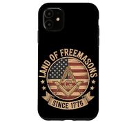 Tierra de masones desde 1776, bandera estadounidense vintage del 4 de julio Carcasa para iPhone 11