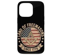 Tierra de masones desde 1776, bandera estadounidense vintage del 4 de julio Carcasa para iPhone 13 Pro