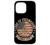 Tierra de masones desde 1776, bandera estadounidense vintage del 4 de julio Carcasa para iPhone 14 Pro Max