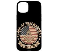 Tierra de masones desde 1776, bandera estadounidense vintage del 4 de julio Carcasa para iPhone 15 Plus