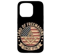 Tierra de masones desde 1776, bandera estadounidense vintage del 4 de julio Carcasa para iPhone 15 Pro