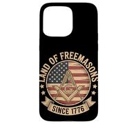 Tierra de masones desde 1776, bandera estadounidense vintage del 4 de julio Carcasa para iPhone 15 Pro Max