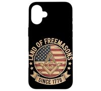 Tierra de masones desde 1776, bandera estadounidense vintage del 4 de julio Carcasa para iPhone 16 Plus