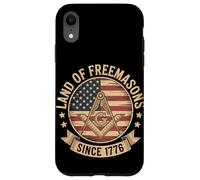 Tierra de masones desde 1776, bandera estadounidense vintage del 4 de julio Carcasa para iPhone XR