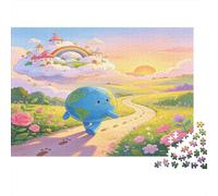 Tierra Dibujo Animado Puzzle de 1000 Piezas Cartón para Adultos Estilo campestre de Cuento Juego de Puzzle 1000 Piezas Relajación Decoración Regalo 70x50cm/1000pcs