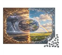Tierra Escena Climática Puzzle de 1000 Piezas Papel para Adultos Cambios Climáticos Vista Natural Juego de Puzzle 1000 Piezas Relajación Decoración Regalo 38x26cm/1000pcs