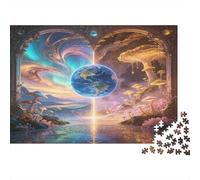 Tierra Fantástica Vista Universo Puzzle de 1000 Piezas Papel para Adultos Cielo Cósmico Juego de Puzzle 1000 Piezas Relajante Familia Decoración Regalo 52x38cm/1000pcs