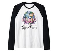 Tierra Flor Planeta Naturaleza Paz Calma Mente Arte Camiseta Manga Raglan