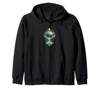 Tierra futurista con geometría Sagrada y energía Celestial Sudadera con Capucha