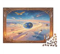 Tierra Galaxia Puzzle de 1000 Piezas Papel para Adultos Escena de Nubes Ciencia Ficción Juego de Puzzle para Toda la Familia Decoración Regalo 70x50cm/1000pcs