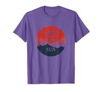 Tierra Japonesa del Sol Naciente para Hombre, Regalo de Estilo Vintage Camiseta, Hombre, Morado Jaspeado, XL