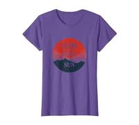 Tierra Japonesa del Sol Naciente para Hombre, Regalo de Estilo Vintage Camiseta, Mujer, Morado Jaspeado, M