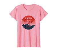 Tierra Japonesa del Sol Naciente para Hombre, Regalo de Estilo Vintage Camiseta, Mujer, Rosado, 3XL