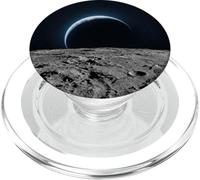 Tierra Media Luna Horizonte Vista Astronomía Astrofísica Escena PopSockets PopGrip para MagSafe
