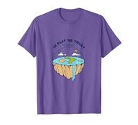 Tierra Plana: explora nuevos horizontes Camiseta, Hombre, Morado Jaspeado, 3XL