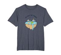 Tierra Plana: explora nuevos horizontes Camiseta, Hombre Tallas Grandes, Azul Jaspeado, 2X Alto
