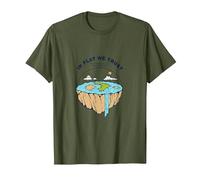 Tierra Plana: explora nuevos horizontes Camiseta, Hombre, Verde Oliva, 3XL