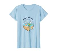Tierra Plana: explora nuevos horizontes Camiseta, Mujer, Azul Bebé, XS