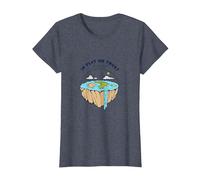 Tierra Plana: explora nuevos horizontes Camiseta, Mujer, Azul Jaspeado, 3XL