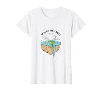Tierra Plana: explora nuevos horizontes Camiseta, Mujer, Blanco, S
