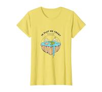 Tierra Plana: explora nuevos horizontes Camiseta, Mujer, Limón, 3XL
